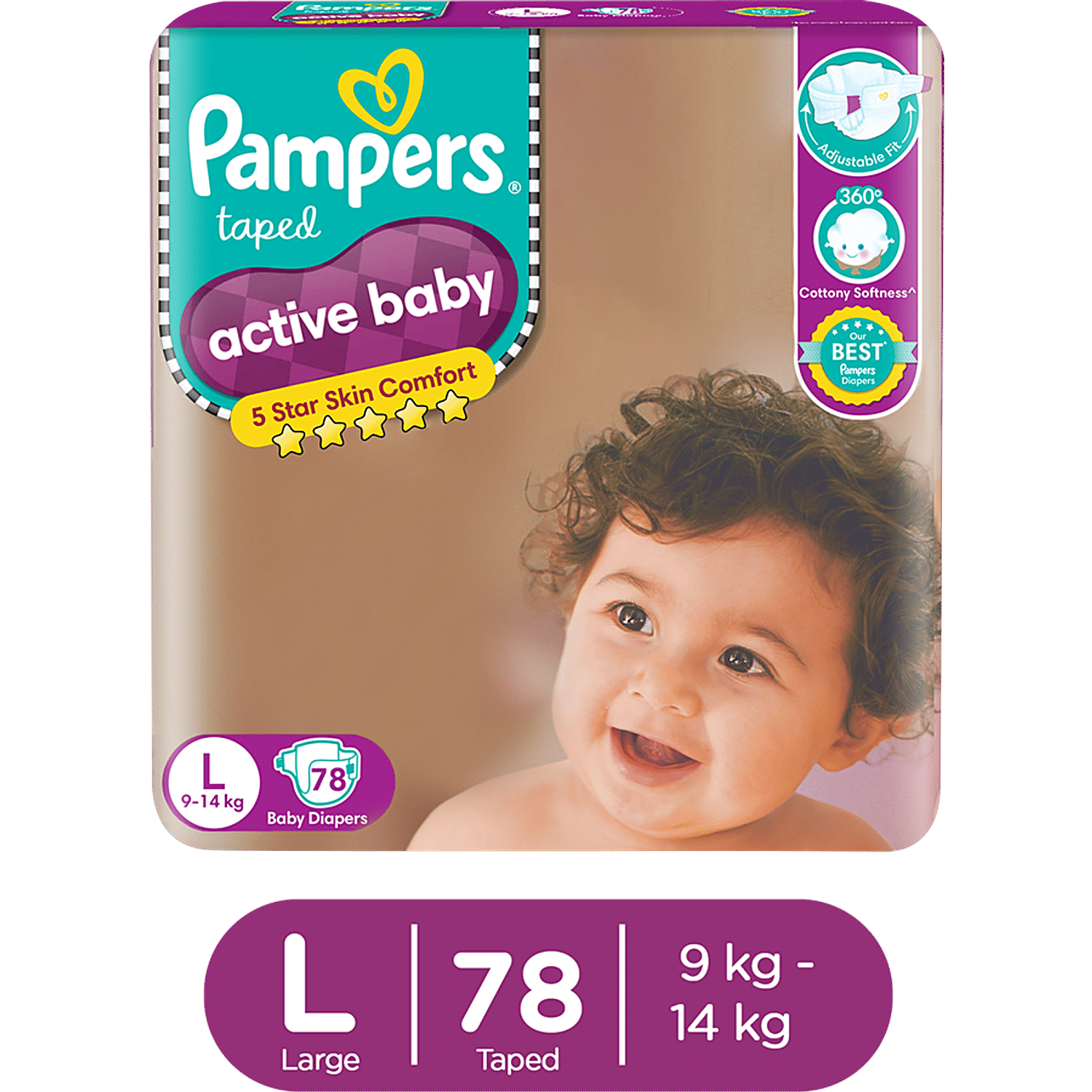 pampers size chart in kg india