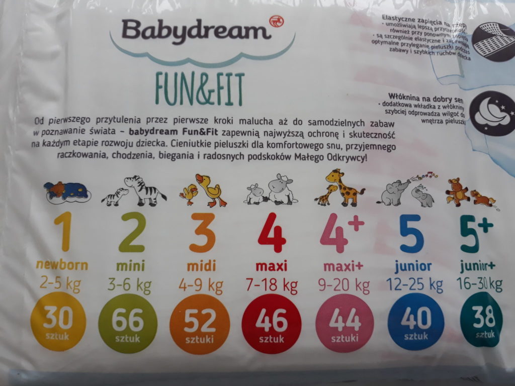 babydream fun&fit pieluszki jednorazowe