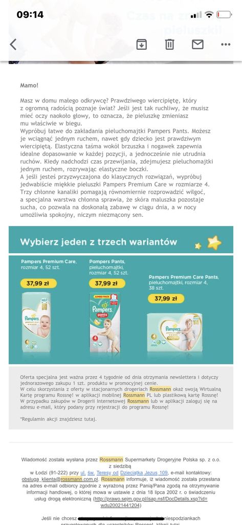 pampers premium care opis produktu