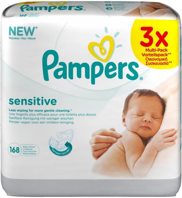 pampers sensitive chusteczki dla niemowląt 4 x 56 szt