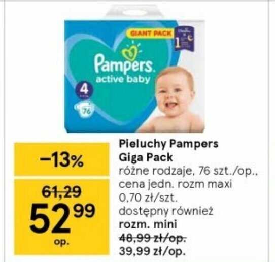 pieluchomajtki pampers pants 5 mega box junior 96szt