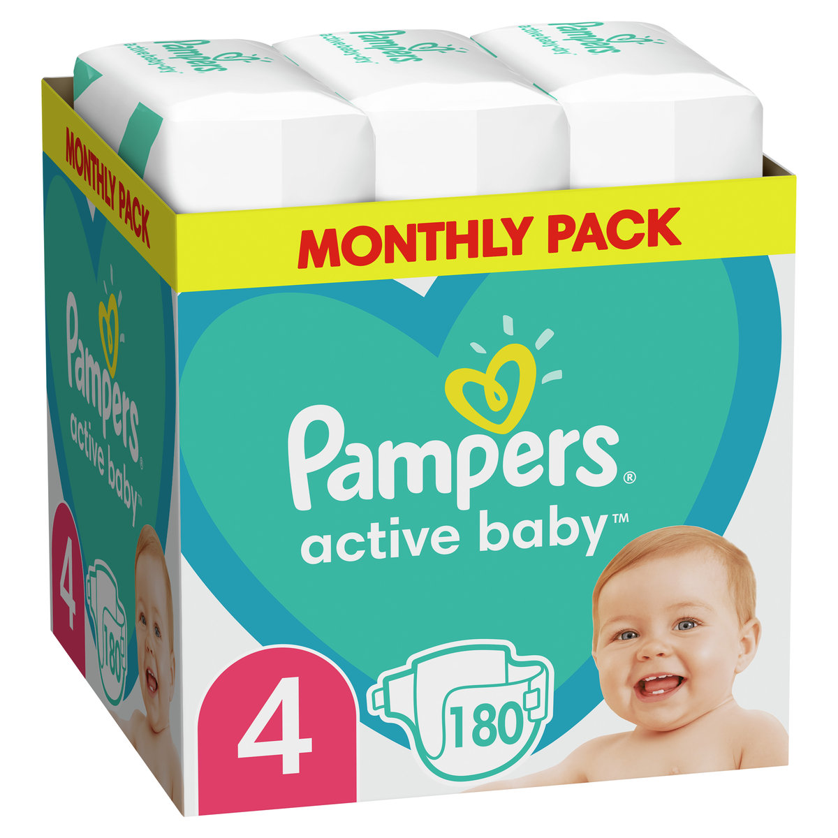 baby wearing pampers