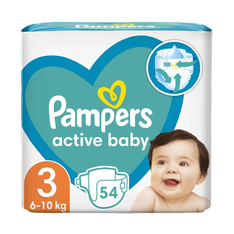 pampers pieluchy active baby 3 midi 5-9kg 108 szt