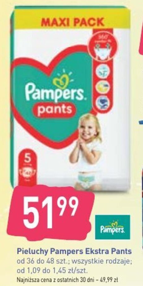 pampers pants pieluchomajtki rozmiar 5 junior jumbo pack 48 szt