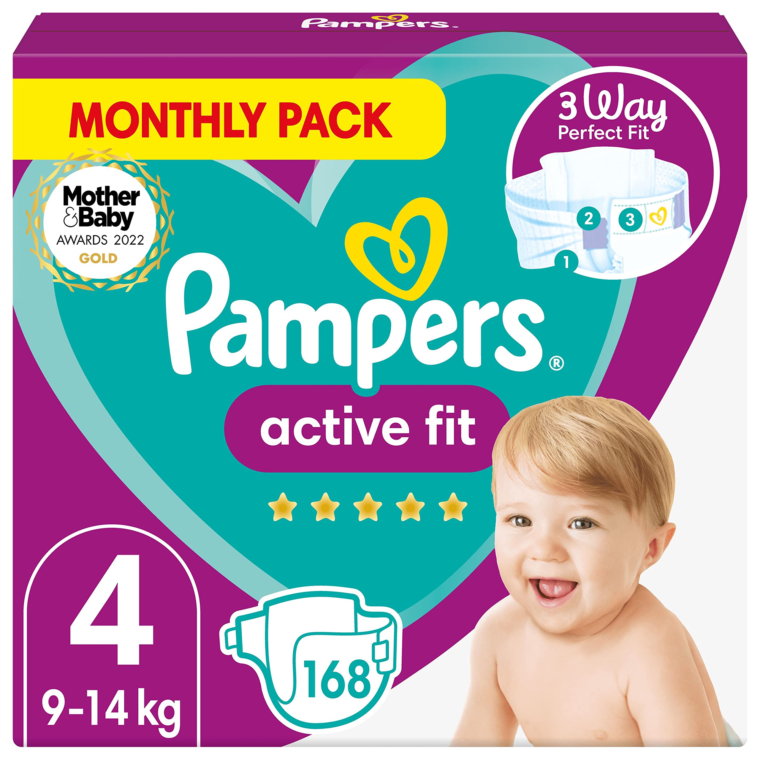 pampers active baby-dry pieluchy rozmiar 3 midi 4-9kg 174 sztuki