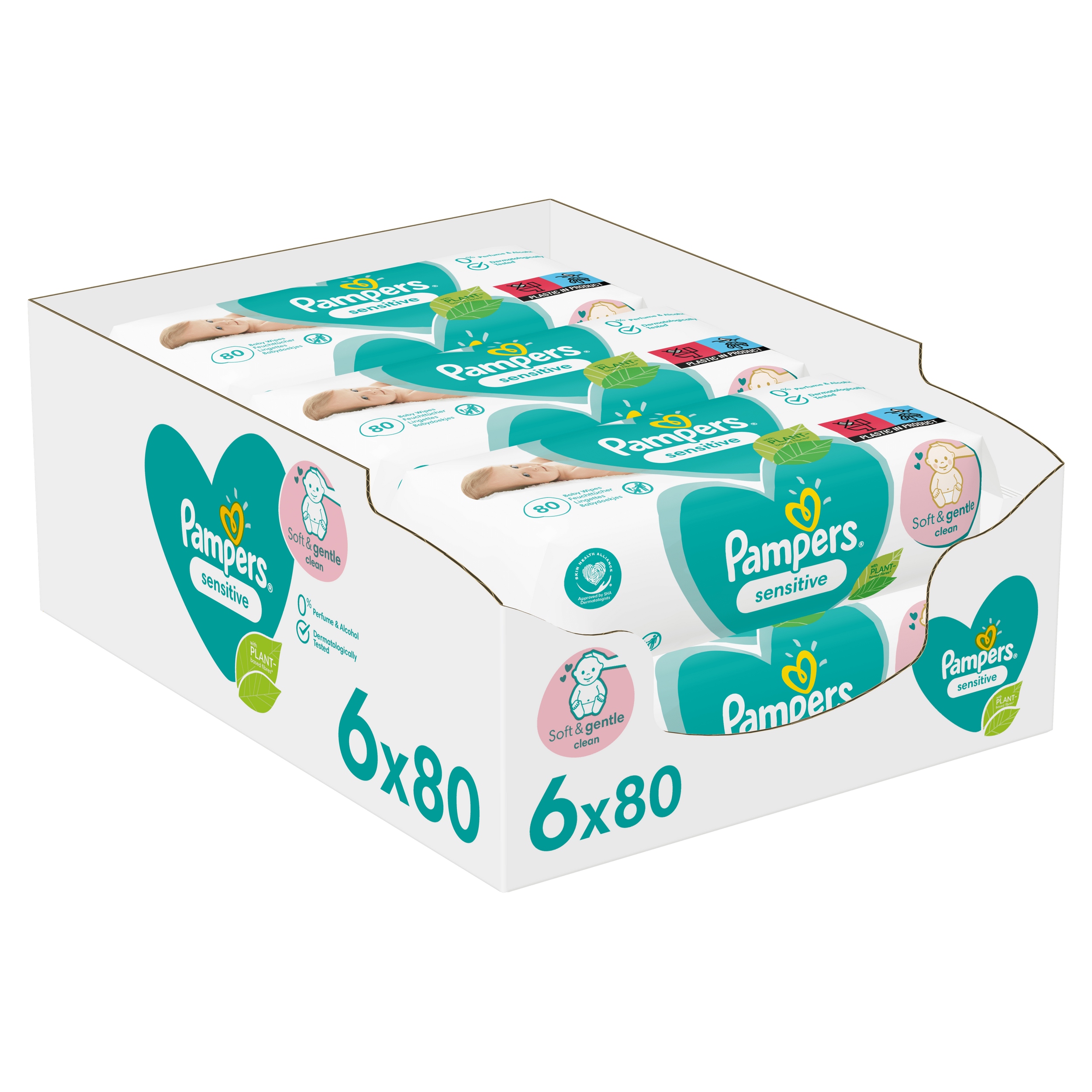 pampers sensitive chusteczki nawilżane sextet 6x56 szt